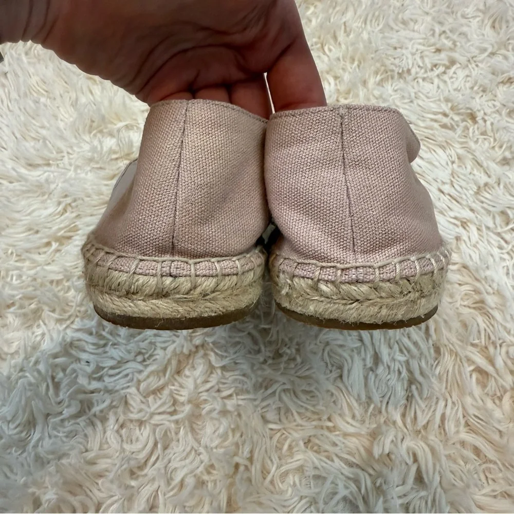 Kate Spade Grenada Glasses Espadrille Slip On Flats Size 7.5 Canvas Pale Vellum